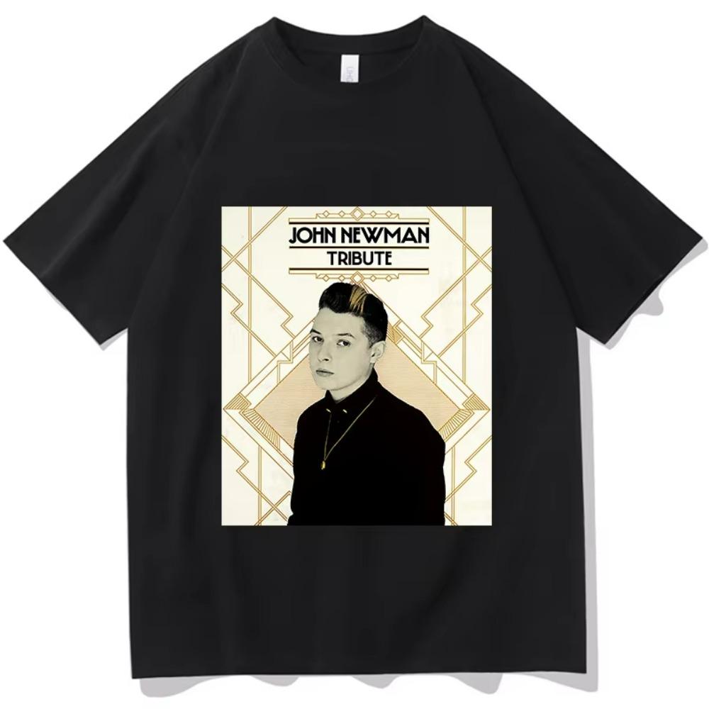 John NewUnisex Love me again Tour 2026 T-Shirt Sommer Kurzarm Rundhals Unisexs T-Shirt Streetwear Hip Hop Sänger Grafikdruck Shirt