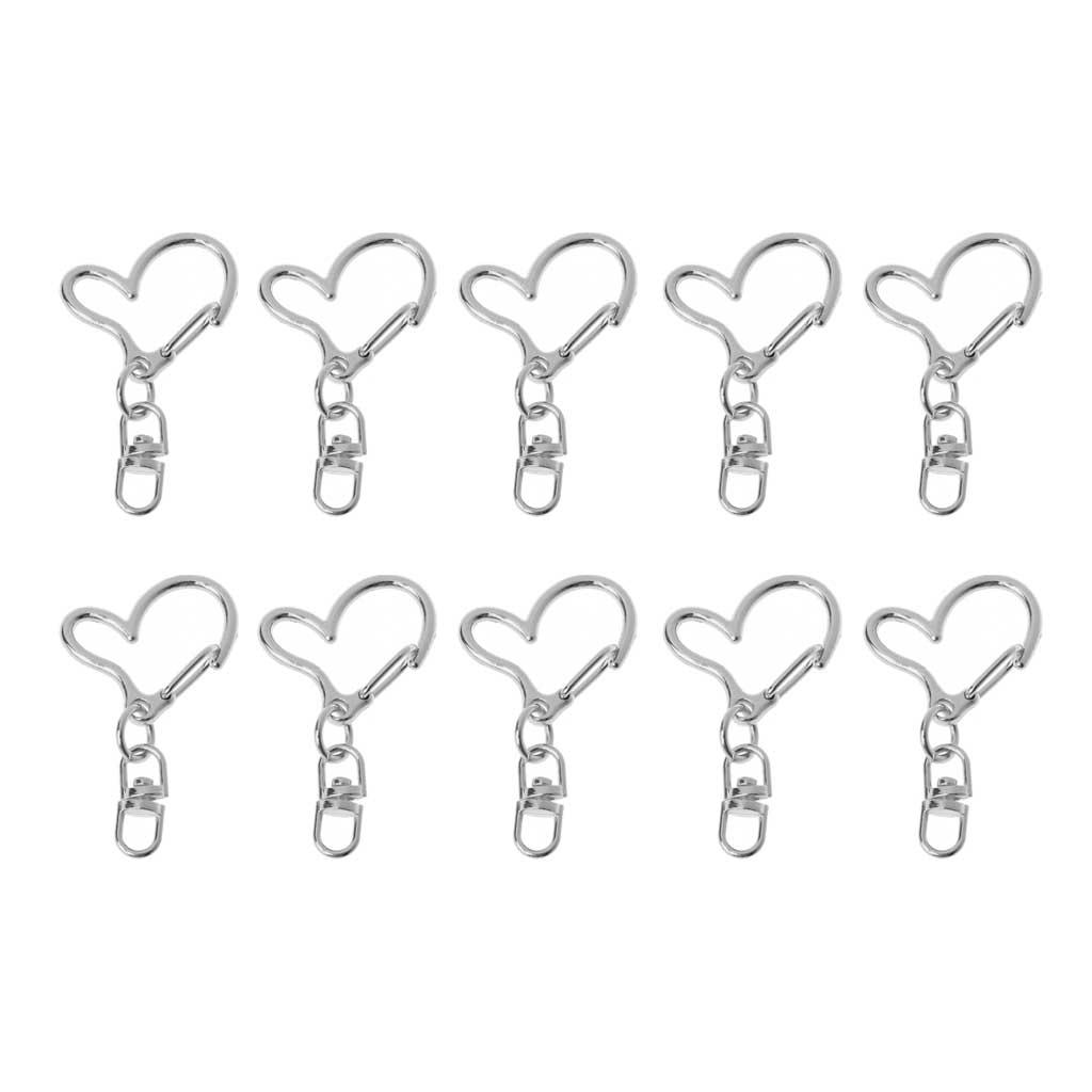 10 Pcs Swivel Clasps Metal Heart Keychain Lobster Clasp Snap Hook for DIY Making