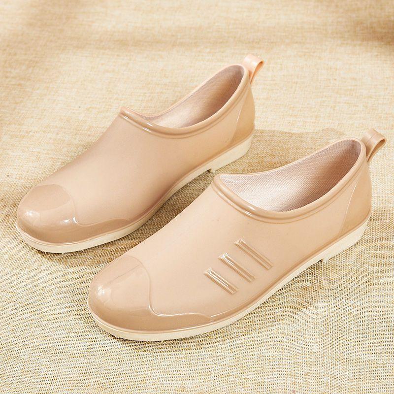 

Новая весенне-осенняя обувь женская слиток мелкий вырез плоская подошва нескользящая теплая интегрированная резиновая обувь ультралегкая мягкая рабочая обувь для воды 41