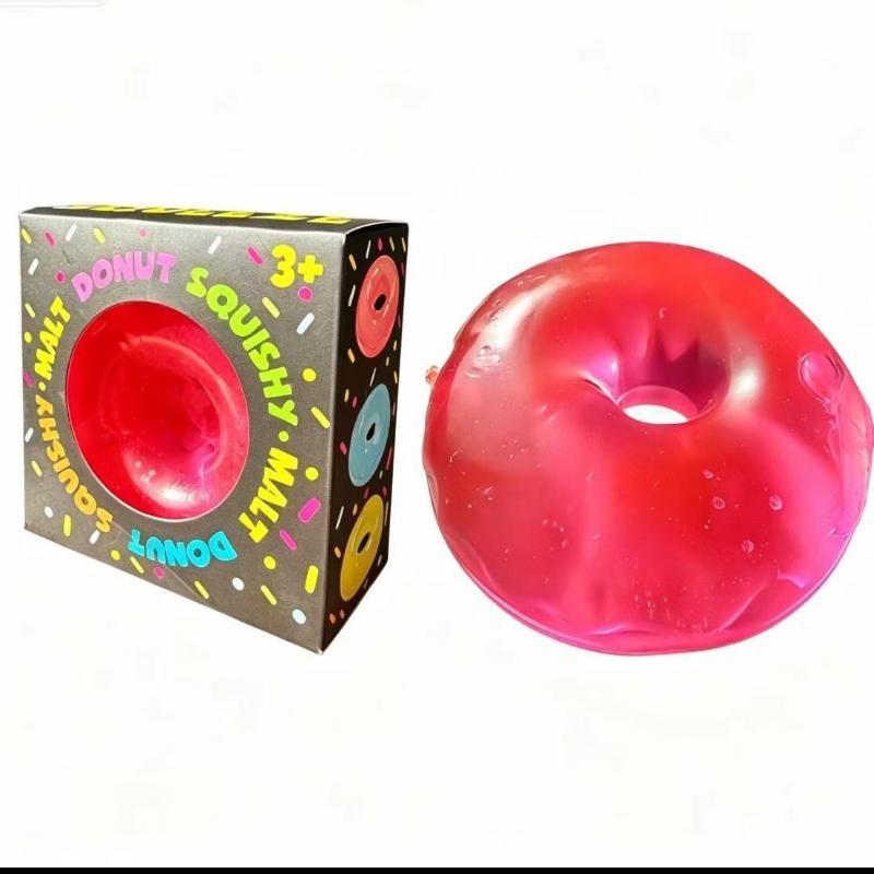 Shapeable Ultra Clear Maltose Donut Stress Ball Toy Slow Rebound Stress Relief Fidget Toy For Anxiety Stress Reliever