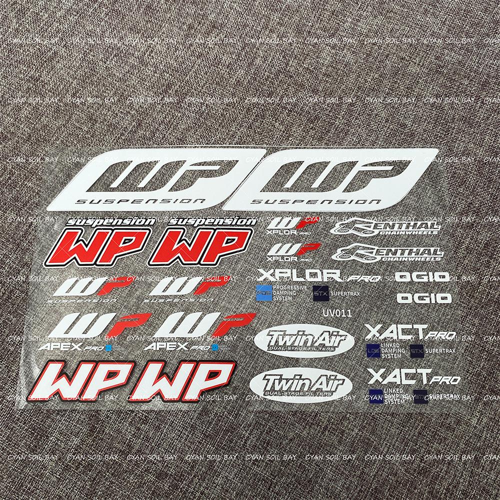 WP 3D Embossed UV Sticker Decal for Motorcycle Shock Absorbers