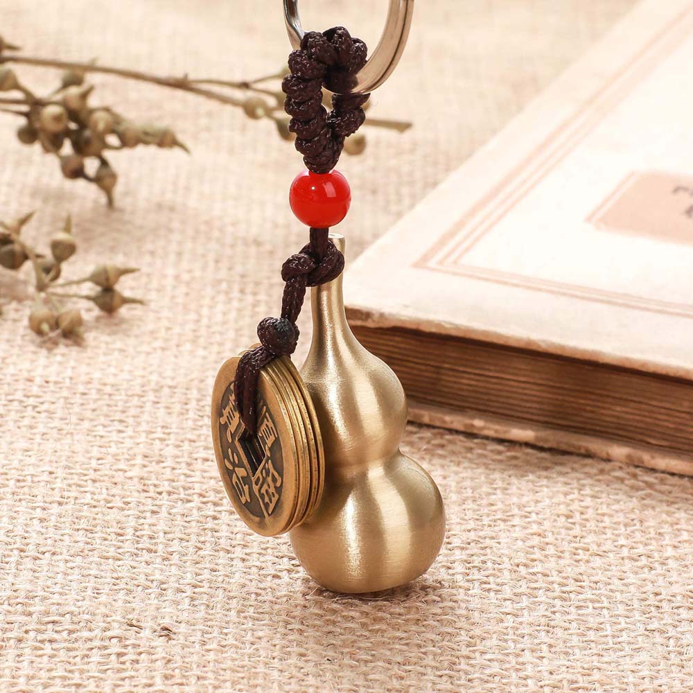 Lucky Rope Blessing Paper Car Accessories Brass Money Car Key Chain Bag Keychain Keyfob Key Rings