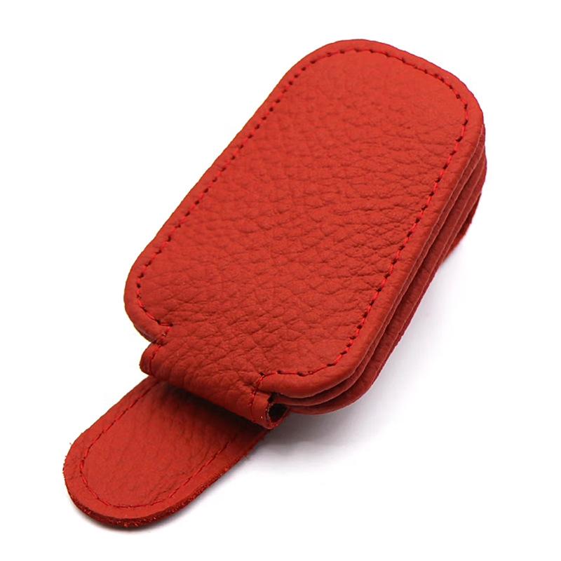 Leather Car Vehicle Sun Visor Sunglasses Clips Holder Eyeglasses Hanger And Ticket Card Clip Auto Interior Accessories