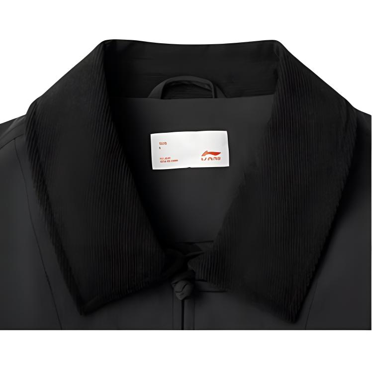 Li Ning X MEDM Spolupráce Řada pro každodenní pokrok Dopis Sportovní Ležérní Jednobarevná Polo bunda Pánská Bunda Černá AFDV907-1