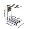 Iron Dishcloth Storage Rack Wall Mounted Black/White Drying Drain Rack with Removable Drip Tray Space-Saving Soap Sponge Holder