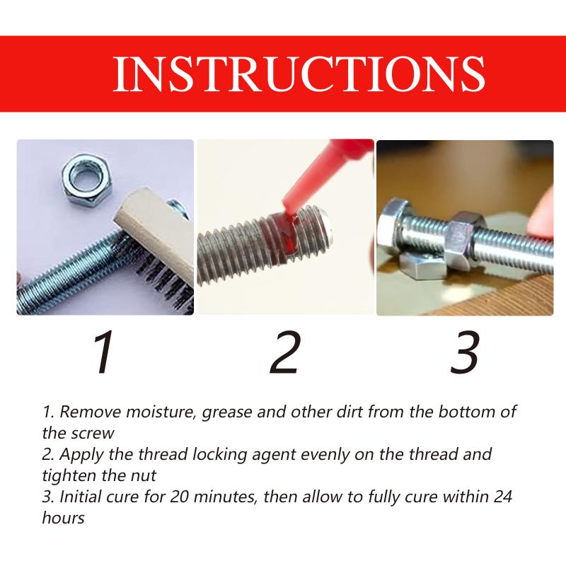 High Strength Threadlocker Screw Glue Cured Thread Locking Agent Anaerobic Adhesive Corrosion-Resistant Anti-Loose Sealer 50Ml
