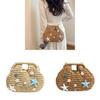 Beach Vacation Straw Bag With Shell Shape And Chain Strap For Summer Resort Wear