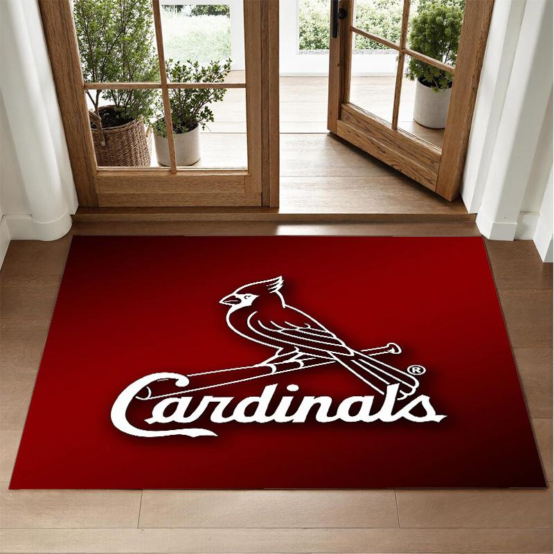 St. Louis Cardinals Design Crystal Velvet Rug Soft Decorative Mat for Bedroom Entrance