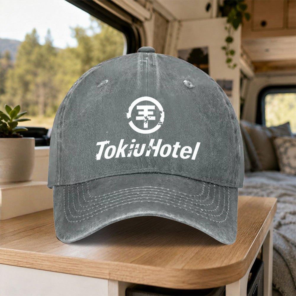 Tokyo Hotel Vintage Washed Baseball Cap Adjustable Duckbill Hat Unisex Lightweight for Outdoor Daily Wear Parties Vacations