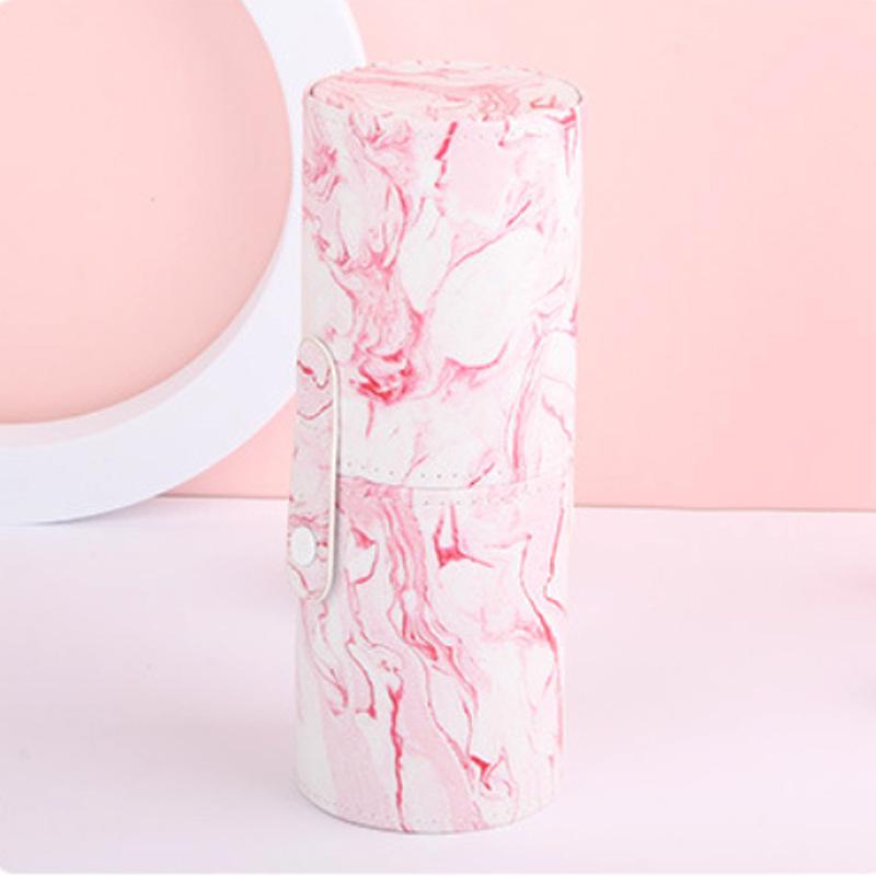 

High appearance level Multicolor striped makeup brush organizer Dresser Makeup Eyeliner bucket Waterproof organizer with lid