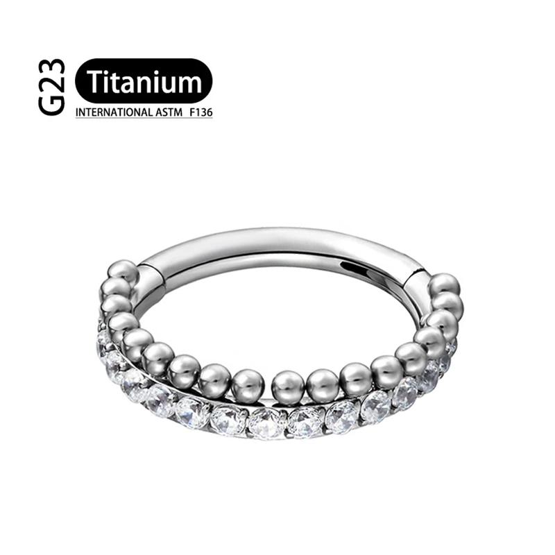 G23 16G Titan CZ Reihe Conch Nasenring Knorpel Hoop Daith Tragus Helix Lappen Ohrring Gelenkiges Segment Clicker Piercing Zirkon