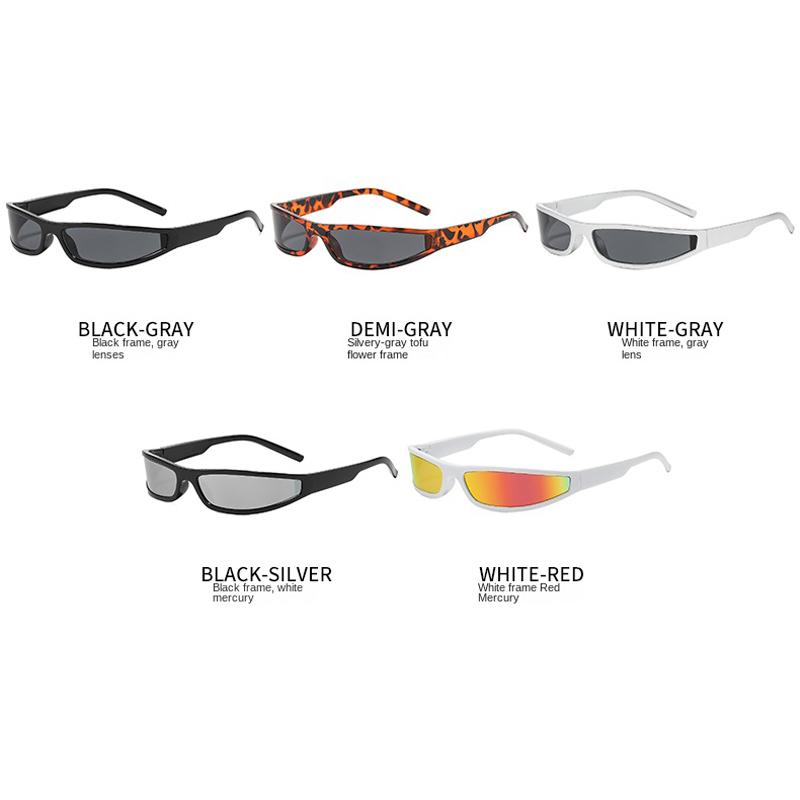 Y2K Sport UV Resistant Wrap‑Around Sunglasses Men's and Women's Narrow Frame Driving Cycling Street Party Daily Wear Eyewear