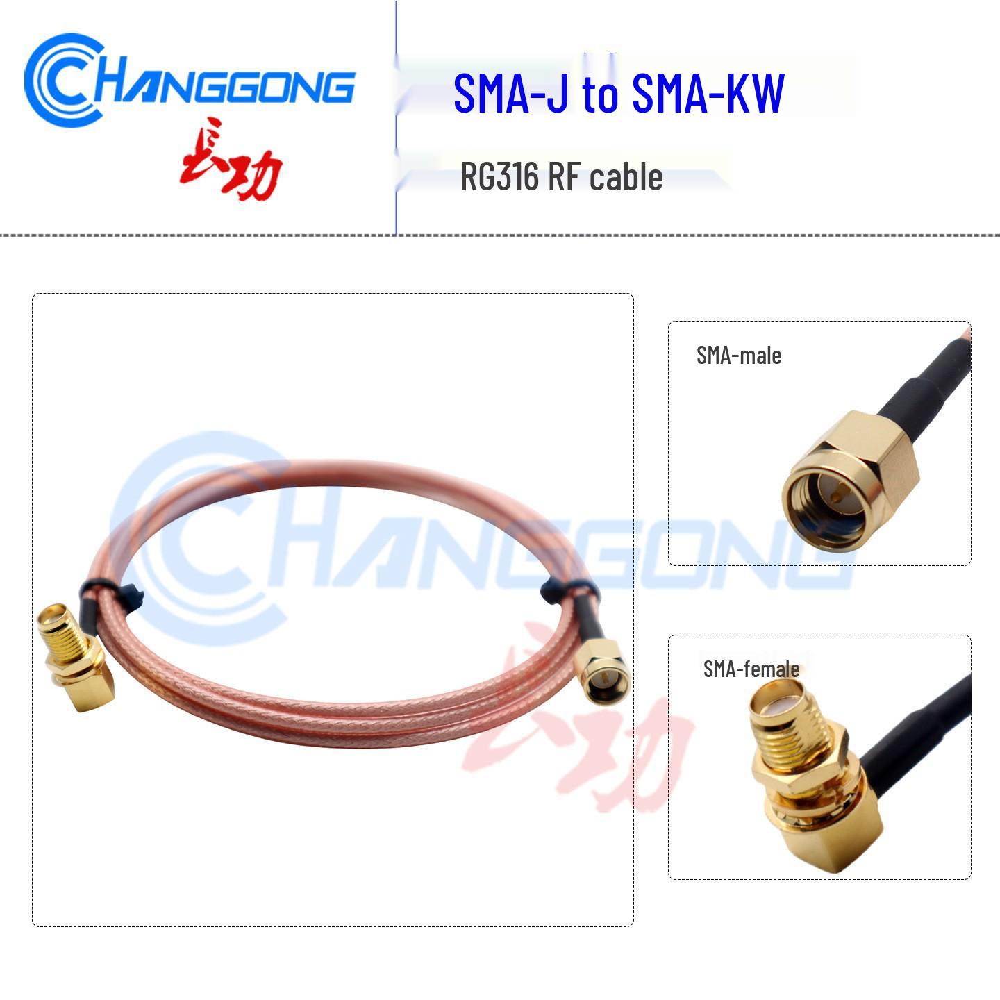 

SMA Male to SMA Female Right Angle RG316 Jumper Cable Adapter 10cm Jumper Cable