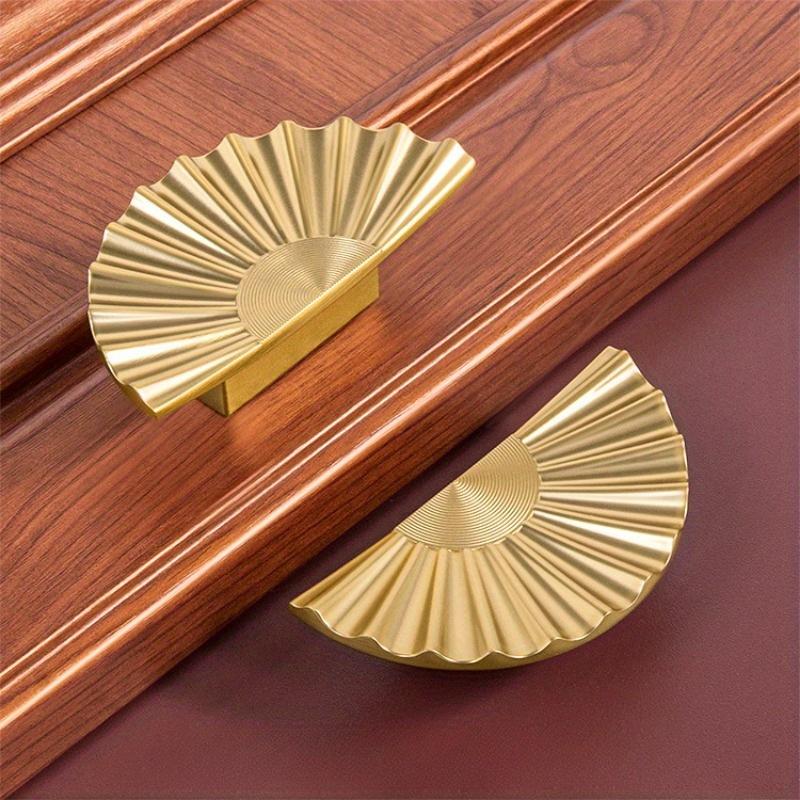 1PC Light Luxury Closet Door Handle French Semi-circular Fan-shaped  Gold Cabinet Drawer Furniture accessories--For Cabinet Doors, Cabinets, Drawers