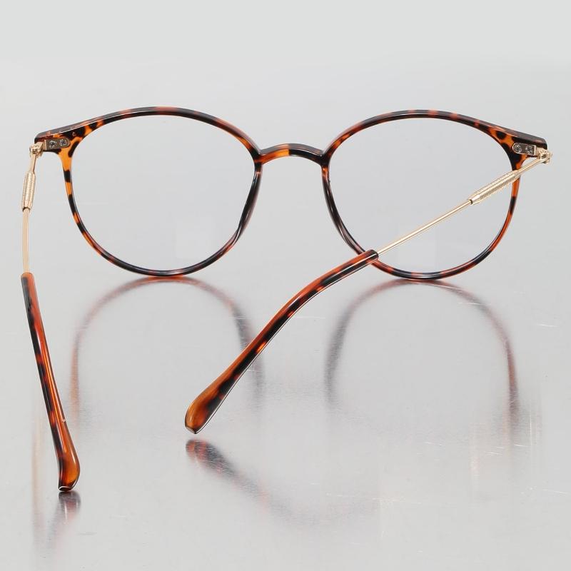 1 Piece of Ladies' Round Daily Versatile Color Changing Simple and Fashionable Glasses Suitable for Commuting To School