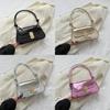 Trendy Korean Style Small Square Shoulder Bag In Black Gold Silver Or Rose For Women
