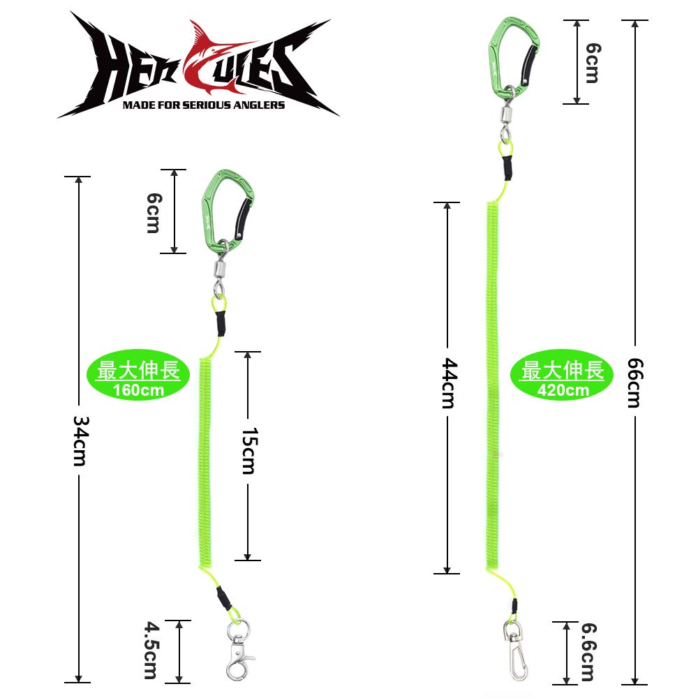 HERCULES Spiral Curly Cord with Extends To 27kg Weight Fishing Rod Spiral Wire Stretchable Safety Wire Coil Leash Fishing Rod Safety Wire Fall 1 X