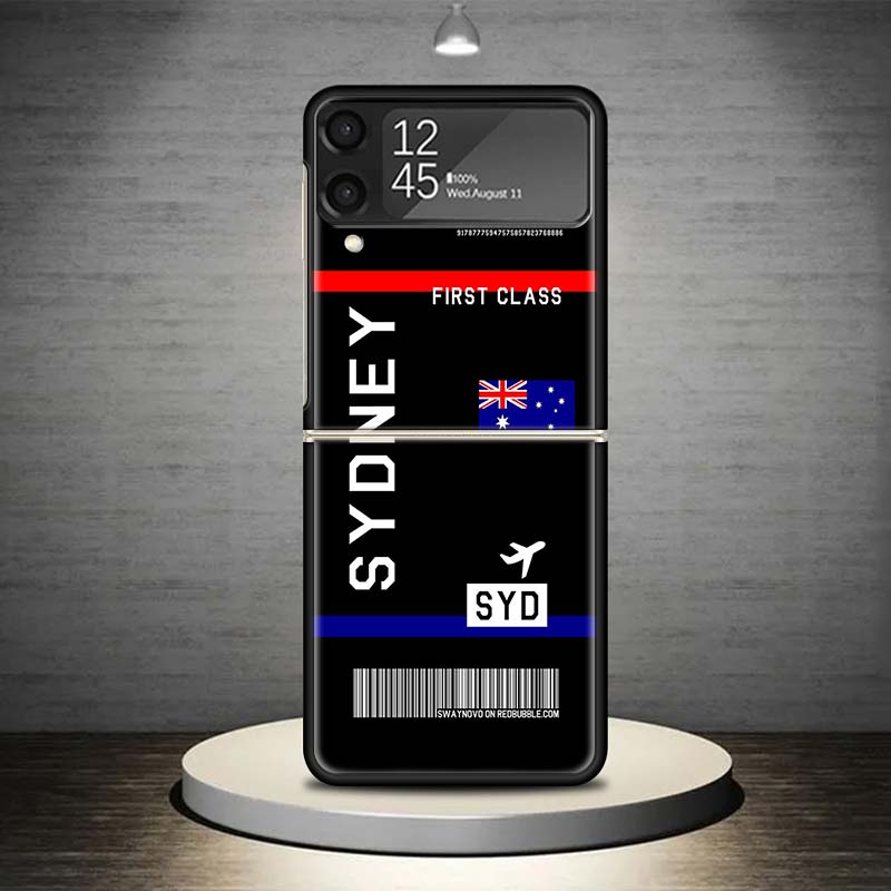 Airline Ticket Barcode Phone Case For Samsung Galaxy Z Flip 7 6 5 4 3 5G Shockproof Cover Z Flip7 Flip6 ZFlip5 Flip3 Flip4 Luxur