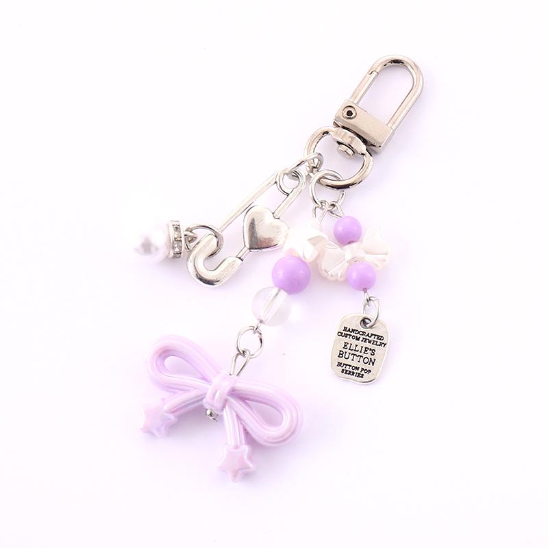 New Acrylic Bow Keychain Pendant: DIY Bag Charm & Earphone Case Hanging Jewelry