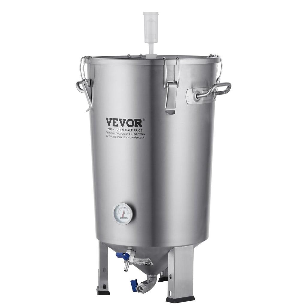 304 Stainless Steel Kettle, 30L Beer Brew Fermentor, Brew Bucket Fermentor for Brewing, Home Brewing Supplies with Base, Kettle Stock Pot Includes