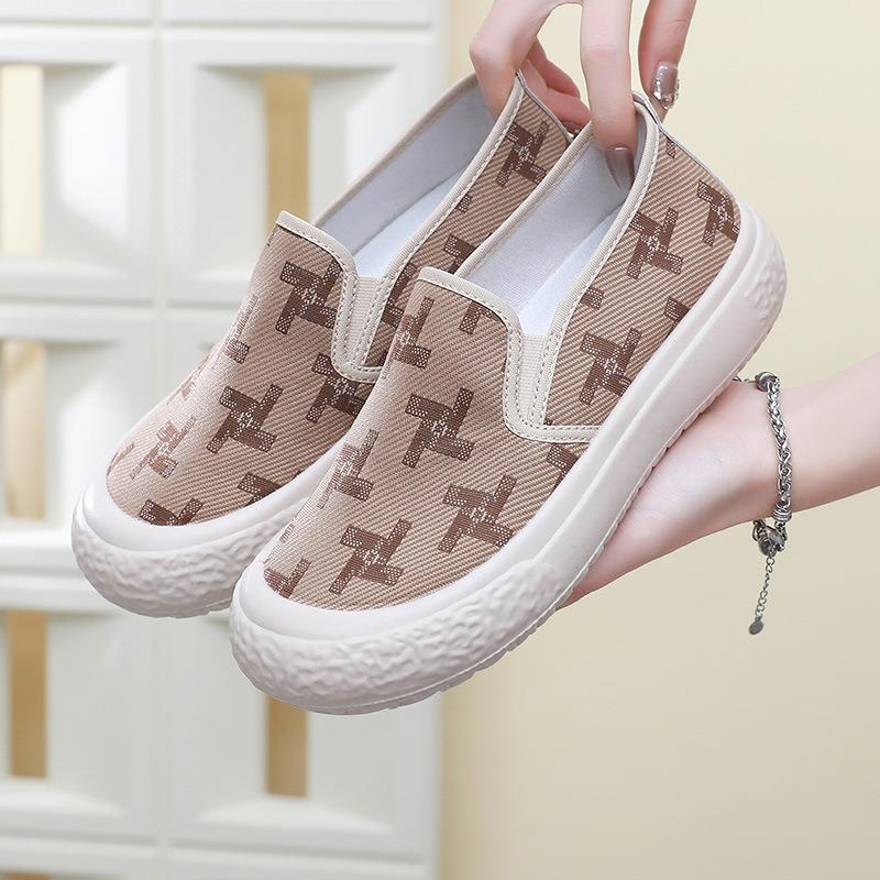 Shoes Women's Spring and Summer New Women's Single Shoes Fashion Women's Versatile Canvas Soft Sole Is Not Tired, One Pedal Is Breathable and Light
