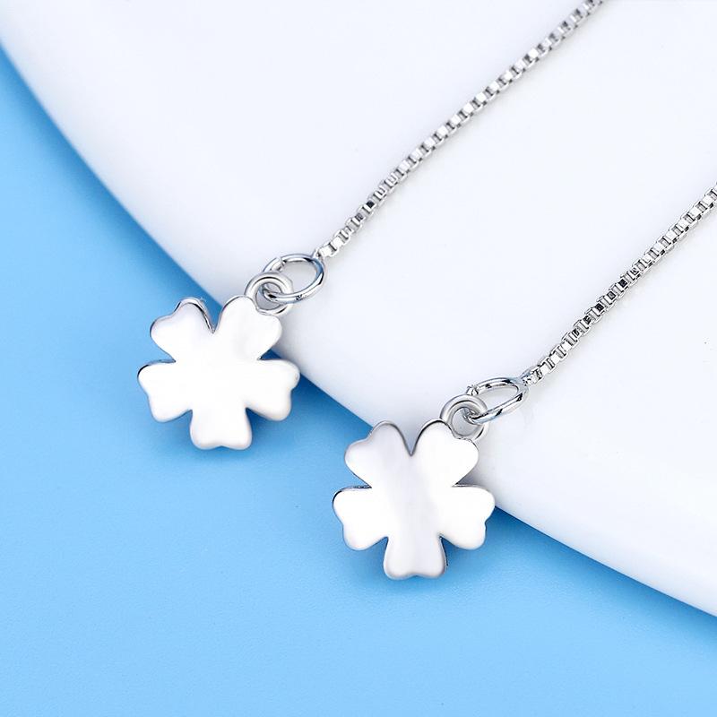 Super Fairy Long Cherry Blossom Earline Pink Flower Pearl Tassel Earrings Sweet and Fresh Women