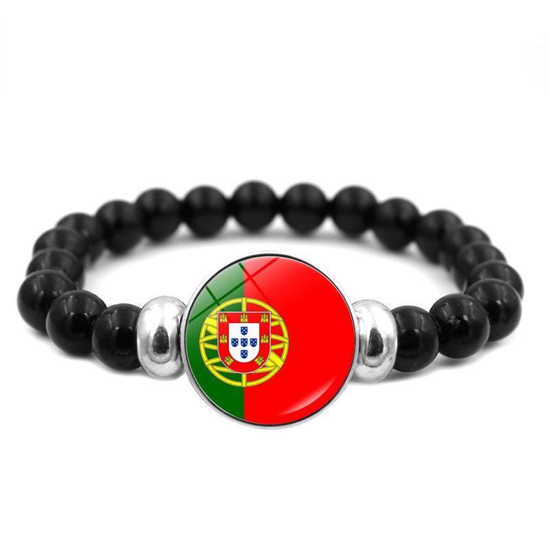 287 Länder Nationalflagge Druckknopf Elastisches Band Perlen Länderflagge Unabhängigkeitstag Perlen Schmuck Perlenarmband