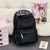 Schoolbag hazy light gray letter embroidered backpack American trendy cool student party couple holiday travel small backpack