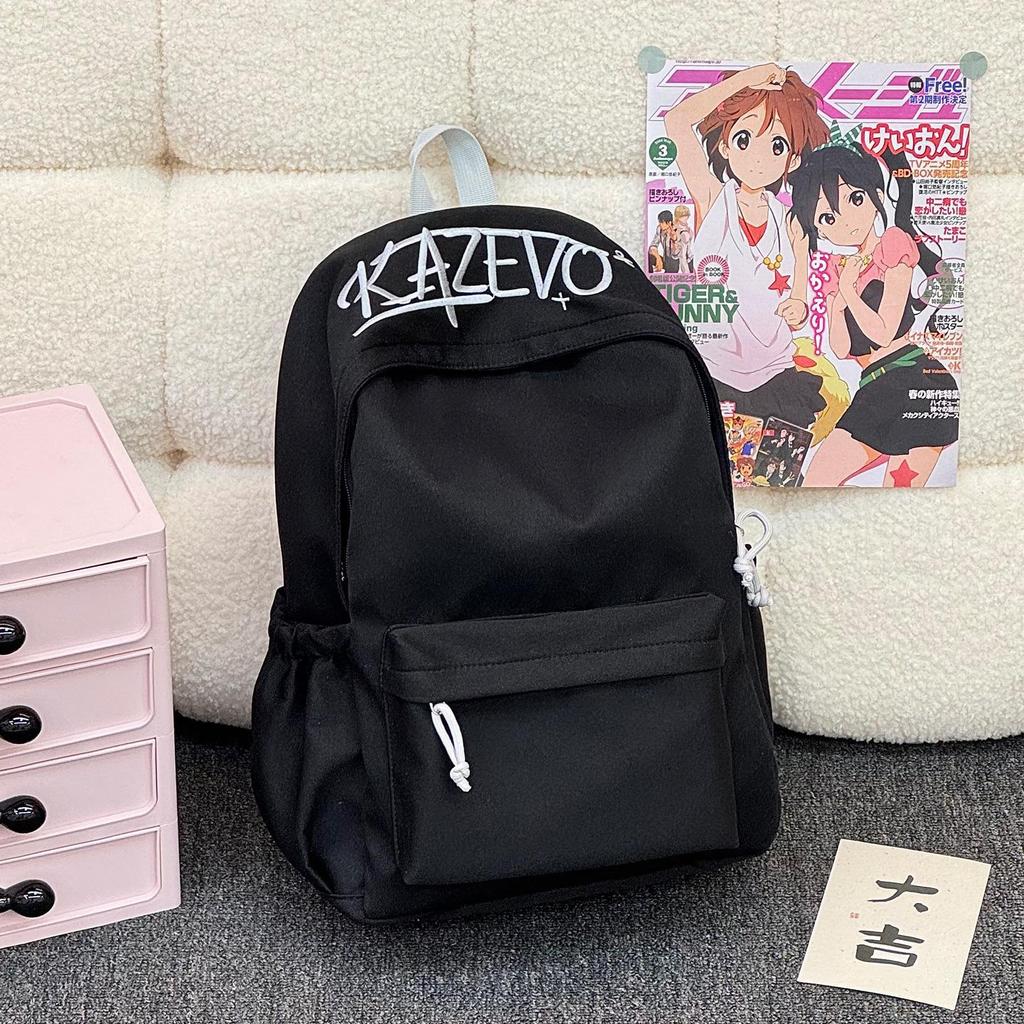 Schoolbag hazy light gray letter embroidered backpack American trendy cool student party couple holiday travel small backpack
