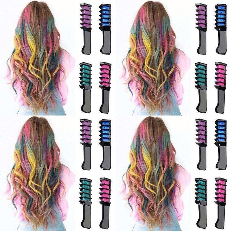 Ideal Gift Set 6 Color Non-toxic Metallic Glitter Hair Chalk Pens For Safe And Fun Hair Coloring
