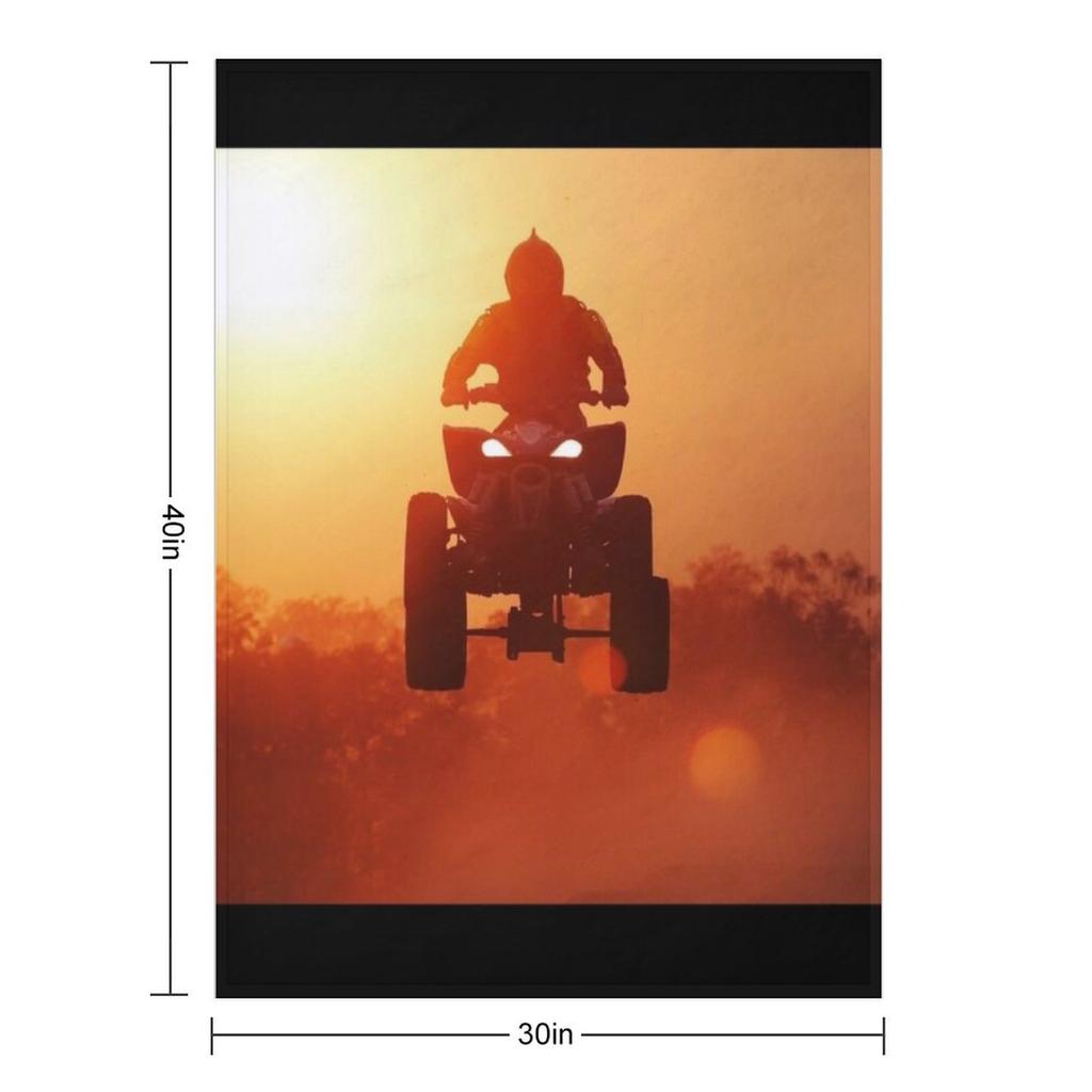 Quad bike sunset Throw Blanket Personalized Gift manga Flannel Blankets For Baby Blankets