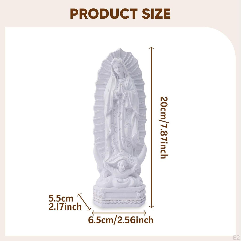 Mary Statue Blessed Mother Artwork Standing Resin 20cm Religious Sculpture Ornament for Car