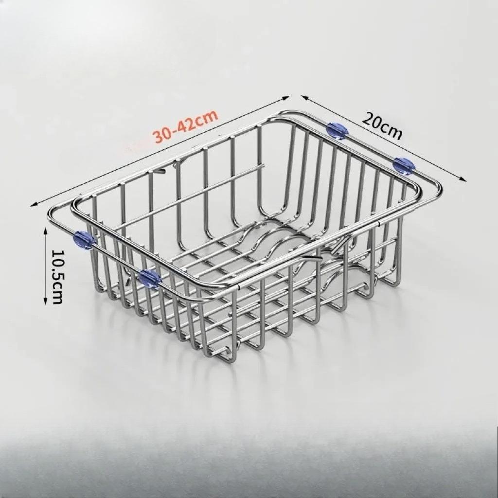 Sink Drain Basket Stainless Steel Dish Sink Vegetable Basin Telescopic Kitchen Storage Rack Dish Storage Rack Kitchen Supplies