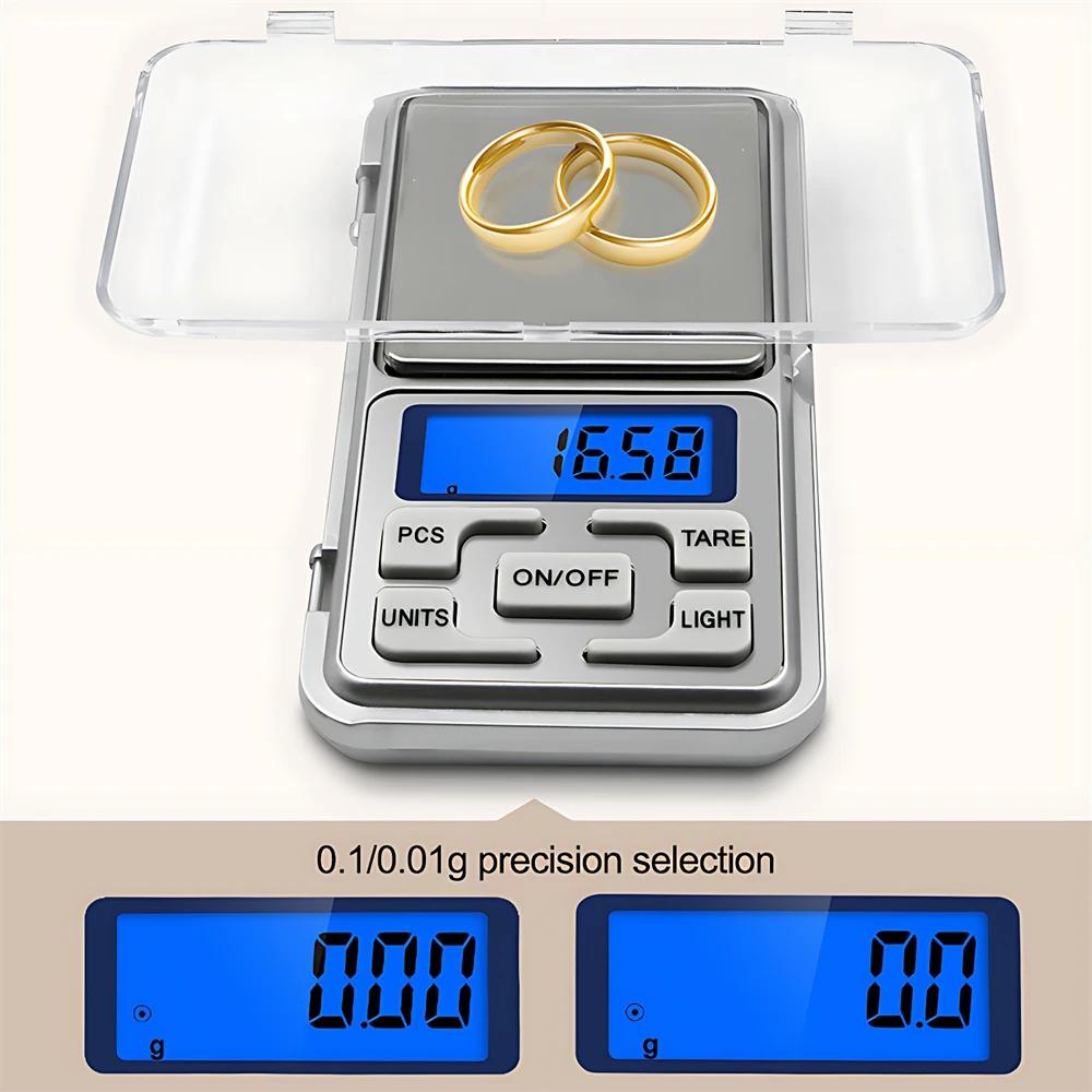 0.01g 500g Mini Electronic Scales High Precision Pocket Digital Scale for Jewelry Gold Sterling Silver Balance Gram For Kitchen