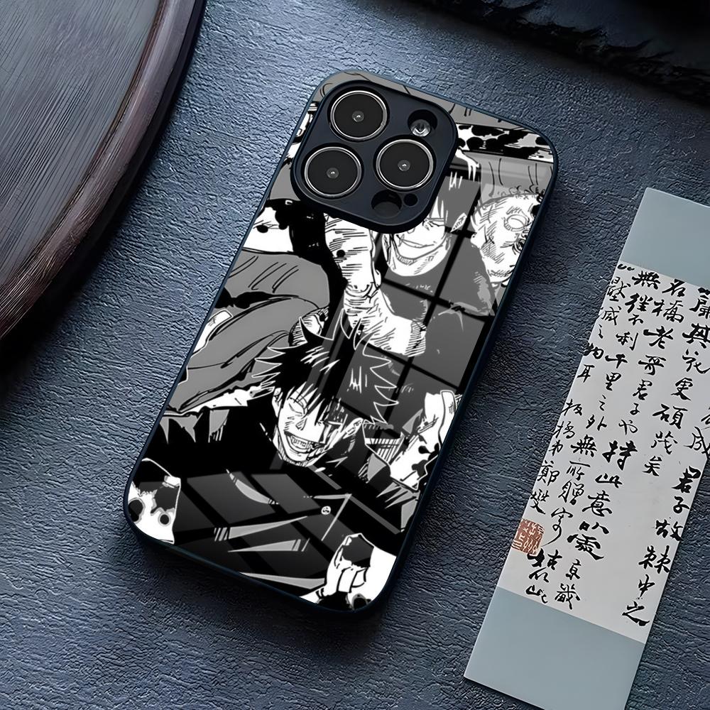 Toji Fushiguro Anime Phone Case For IPhone 15 Pro Max 14 Pro 12 11 13 Mini X XR XS 16 Plus SE Tempered Glass Back Cover
