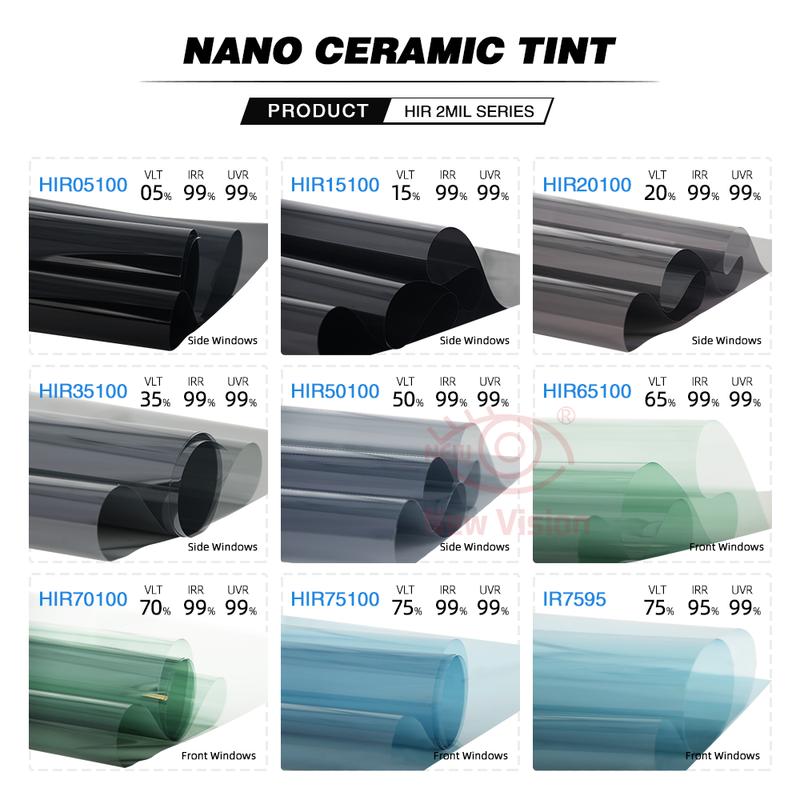 1mX5m TOP Quality IR100% HD Nano Ceramic Sun Solar UV Protection Car Window Tint Film Anti-glare Glass Sticker Skin Care
