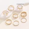 European-American Design Luxury Pearl & Diamond Adjustable Ring Set - 8 Pieces