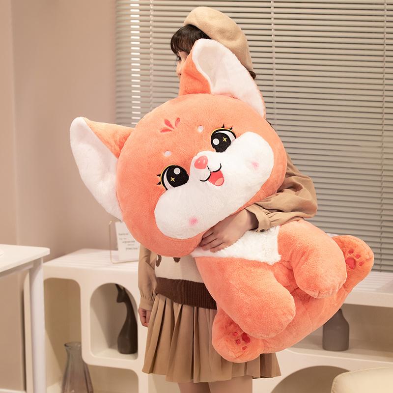 Bambola Volpe Carina con Coda Lunga Peluche Giocattolo Morbido Abbracciabile Volpe Cartone Animato Regalo Perfetto Regalo di Natale