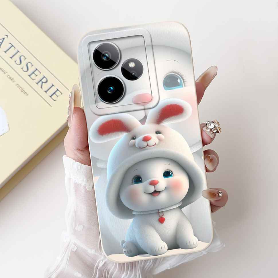 For Realme GT 7 5G 6.78" Case RMX5061 Cartoon Panda New Flower Collection Soft Silicon Cover For Oppo Realme GT7 5G Phone Shell