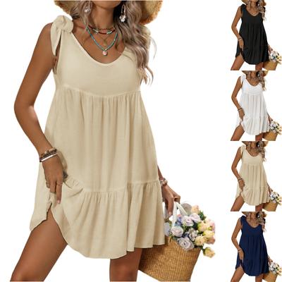 Women's Casual Sun  Cover,up Beach Dress With Loose Shoulder Straps