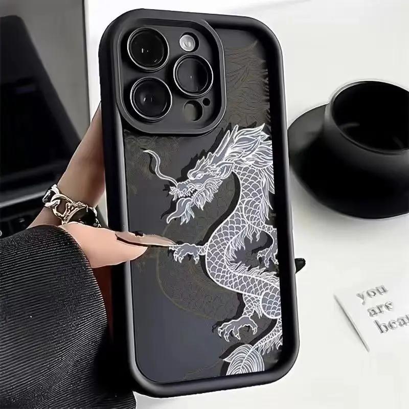 Red Gold Chinese Dragon Art Phone Case for iPhone 17 16 15 14 13 12 11 Series Pro Max Plus Double Layer Protection