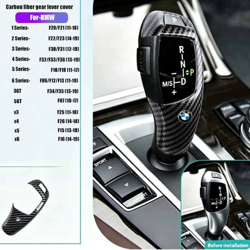 CTCE1 LHD RHD ABS Carbon Fiber Black Red Center Console Gear Shift Knob Trim Cover For BMW G30 G31 G01 G02 G32 1 2 5 Series X3 Sticker