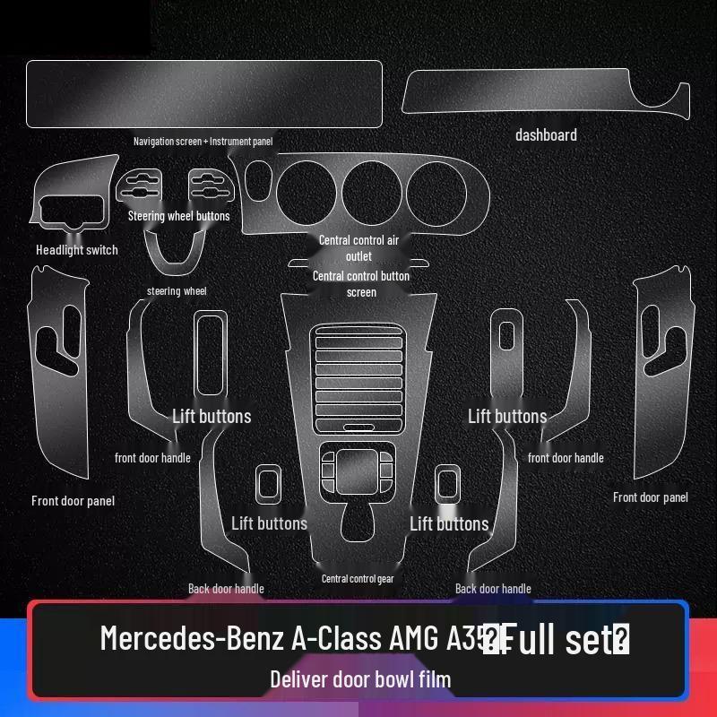 TPU Interior Protective Film for 2019-2025 Mercedes-Benz A-Class A200L/180L - Console & Instrument Panel