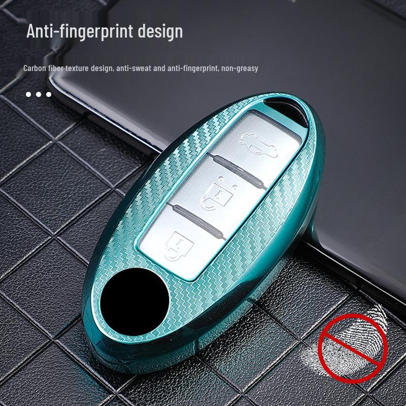 Carbon Fiber Key Case for 22 Nissan Models: Qashqai, X-Trail, Kicks, Murano, Tiida, Sylphy, Patrol, Teana.