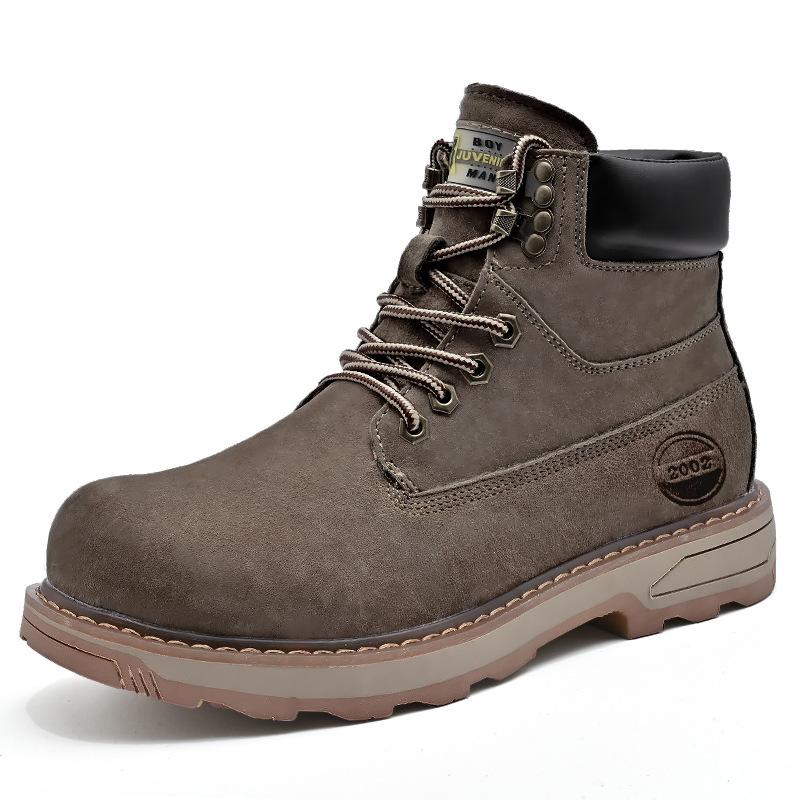 

Новые мужские рабочие ботинки средней высоты из натуральной кожи в британском стиле на осень и зиму, мужские ботинки, рабочие ботинки с высоким берцем, рабочие ботинки 44