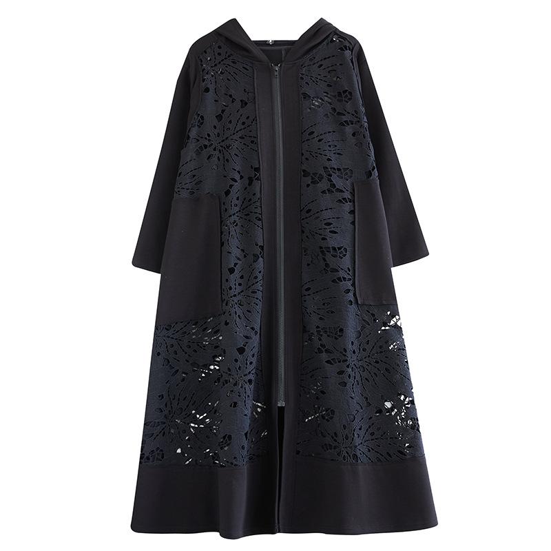 Summer Japanese and Korean Temperament Casual Hooded Large Size Loose Stitching Cardigan Windbreaker Women's All-match Fashion Jacket