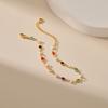K Gold Plated Multicolor Glass Crystal Pearl Bracelet For Women