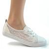 Women's White Lace Breathable Floral Slip-On Casual Shoes for Summer Loafers Walking Daily Wear Lightweight Comfort