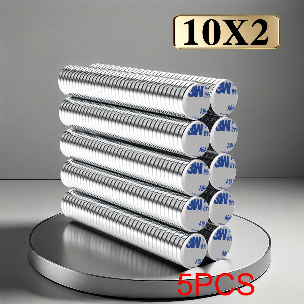10x2mm  Super Powerful Round Neodymium Magnet  With double-sided adhesive Magnet N35 Strong Permanent Magnetic imanes