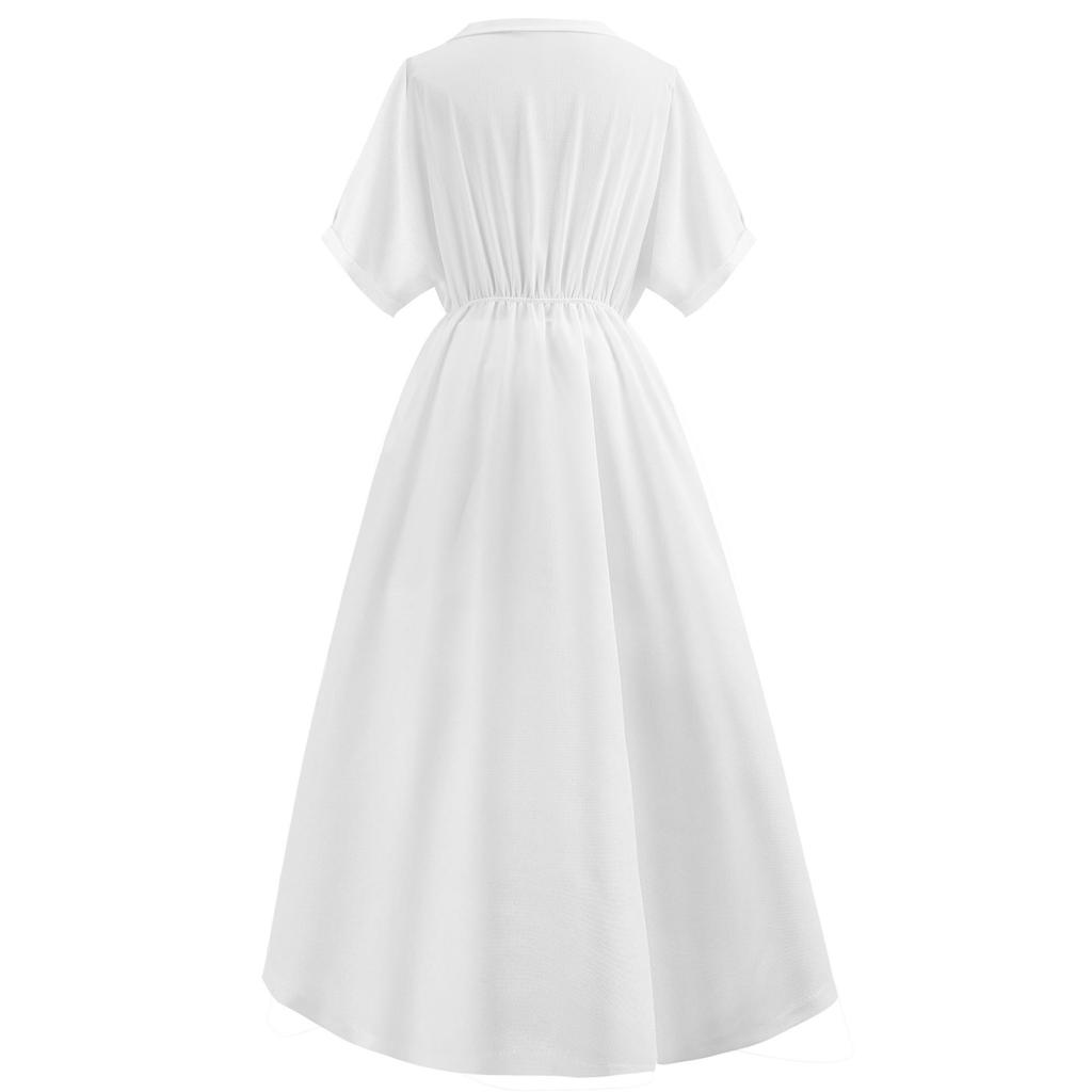 763 New Hot Selling Deep V Short Sleeve Split Dress